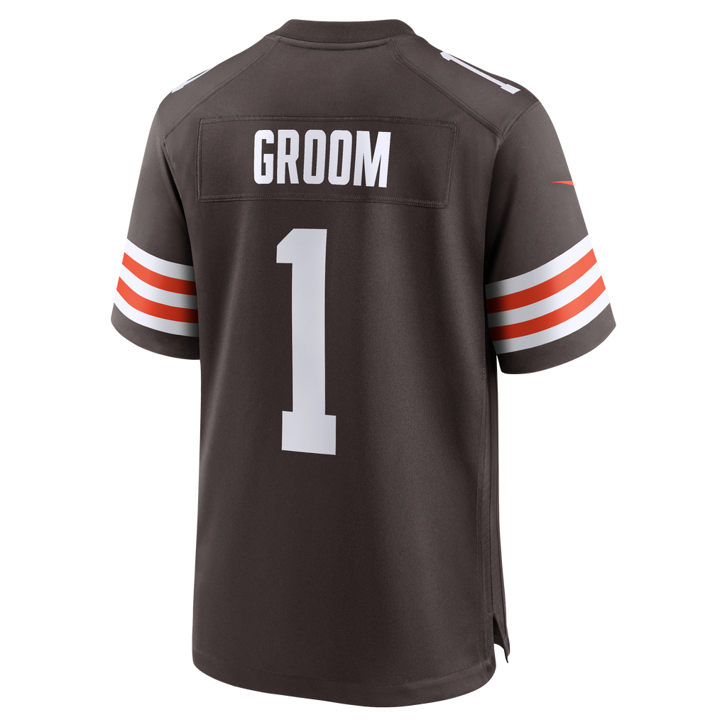 Cleveland Browns Number 1 Groom Nike Brown Game Jersey