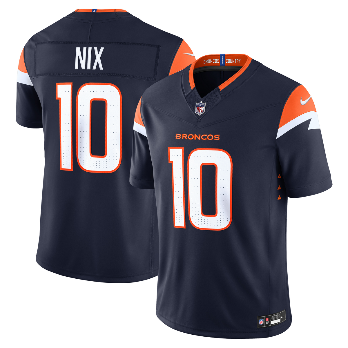 Denver Broncos Bo Nix Nike Orange Alternate Mile High Collection 1977 Throwback Vapor F.U.S.E. Stitched Limited Jersey