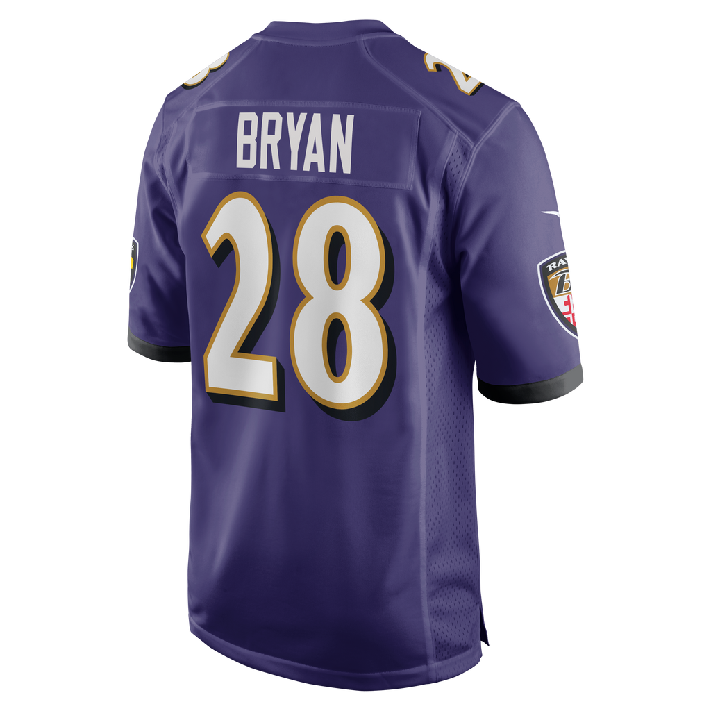 Baltimore Ravens Taven Bryan Nike Purple Team Game Jersey