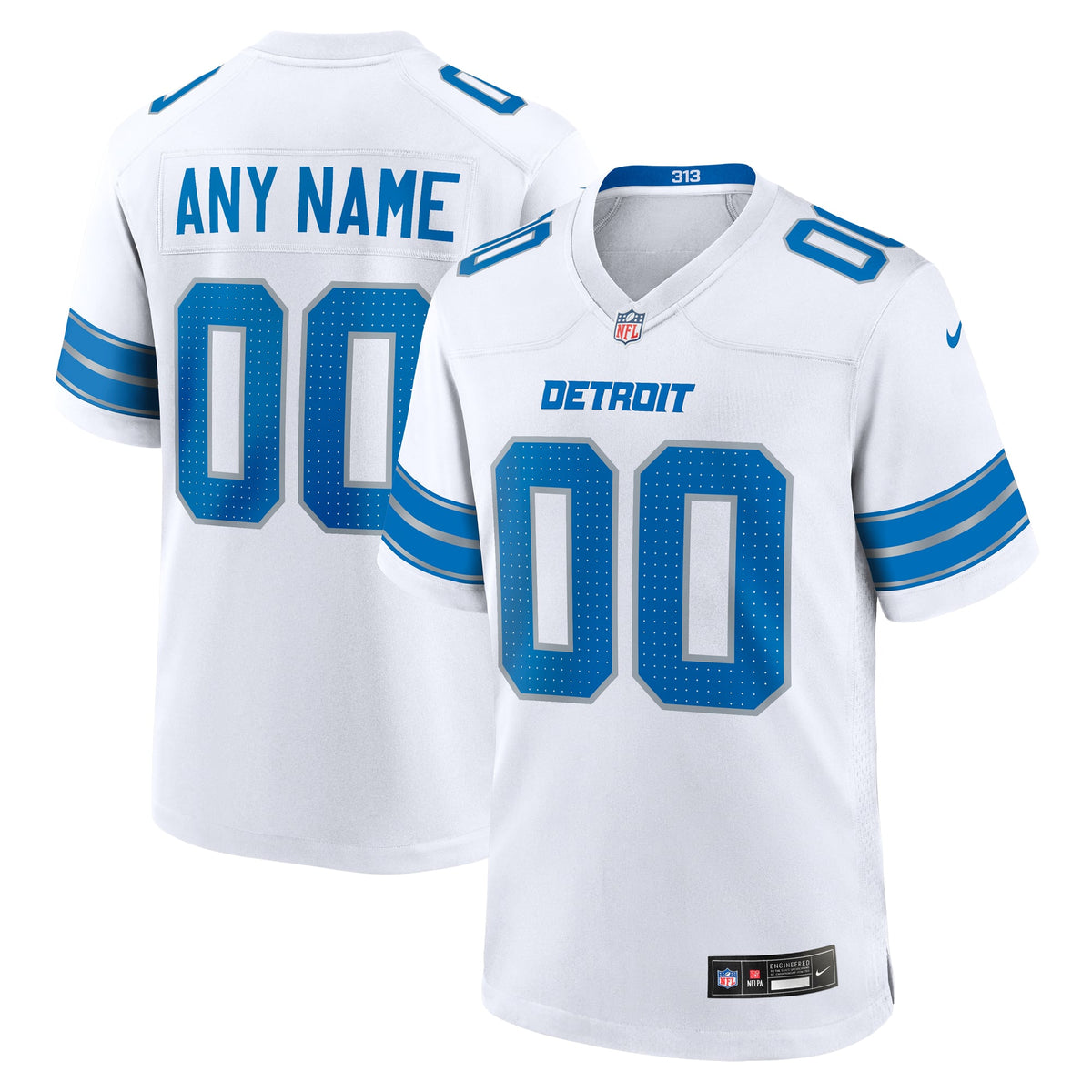Detroit Lions Nike Blue Custom Game Jersey