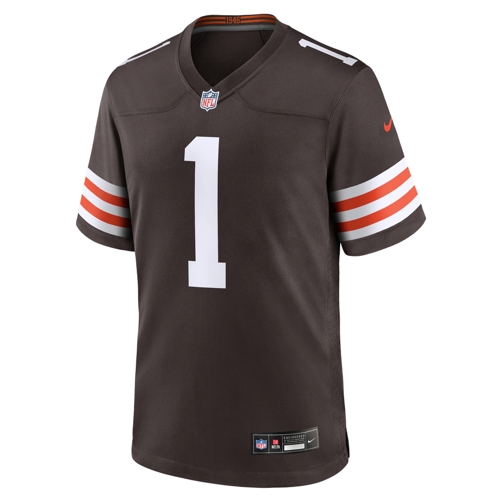 Cleveland Browns Number 1 Groom Nike Brown Game Jersey