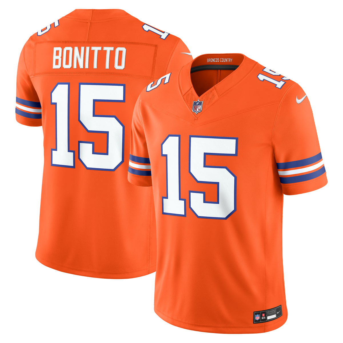 Denver Broncos Nik Bonitto Nike Orange Alternate Mile High Collection 1977 Throwback Vapor F.U.S.E. Stitched Limited Jersey