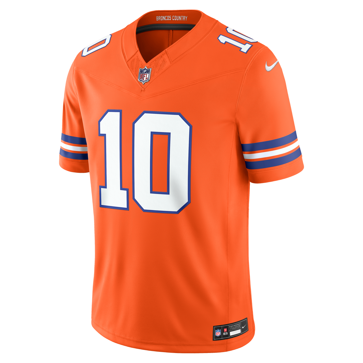 Denver Broncos Bo Nix Nike Orange Alternate Mile High Collection 1977 Throwback Vapor F.U.S.E. Stitched Limited Jersey