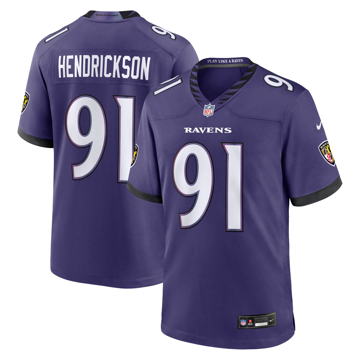 Baltimore Ravens Trey Hendrickson Nike Black Alternate Game Jersey