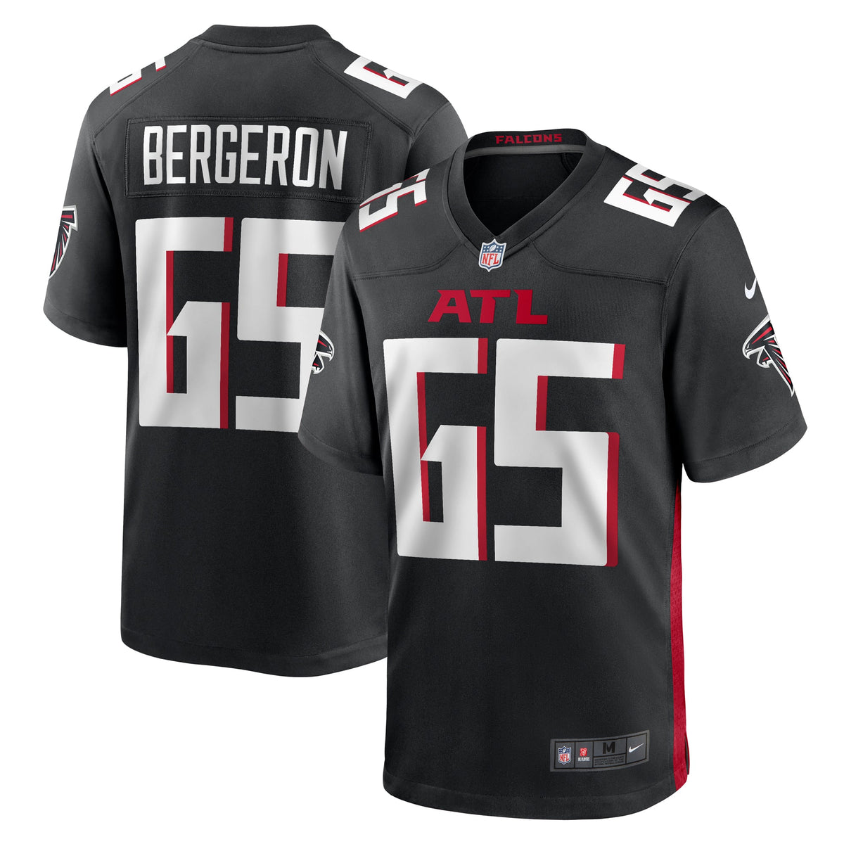 Atlanta Falcons Matthew Bergeron Nike Black Team Game Jersey
