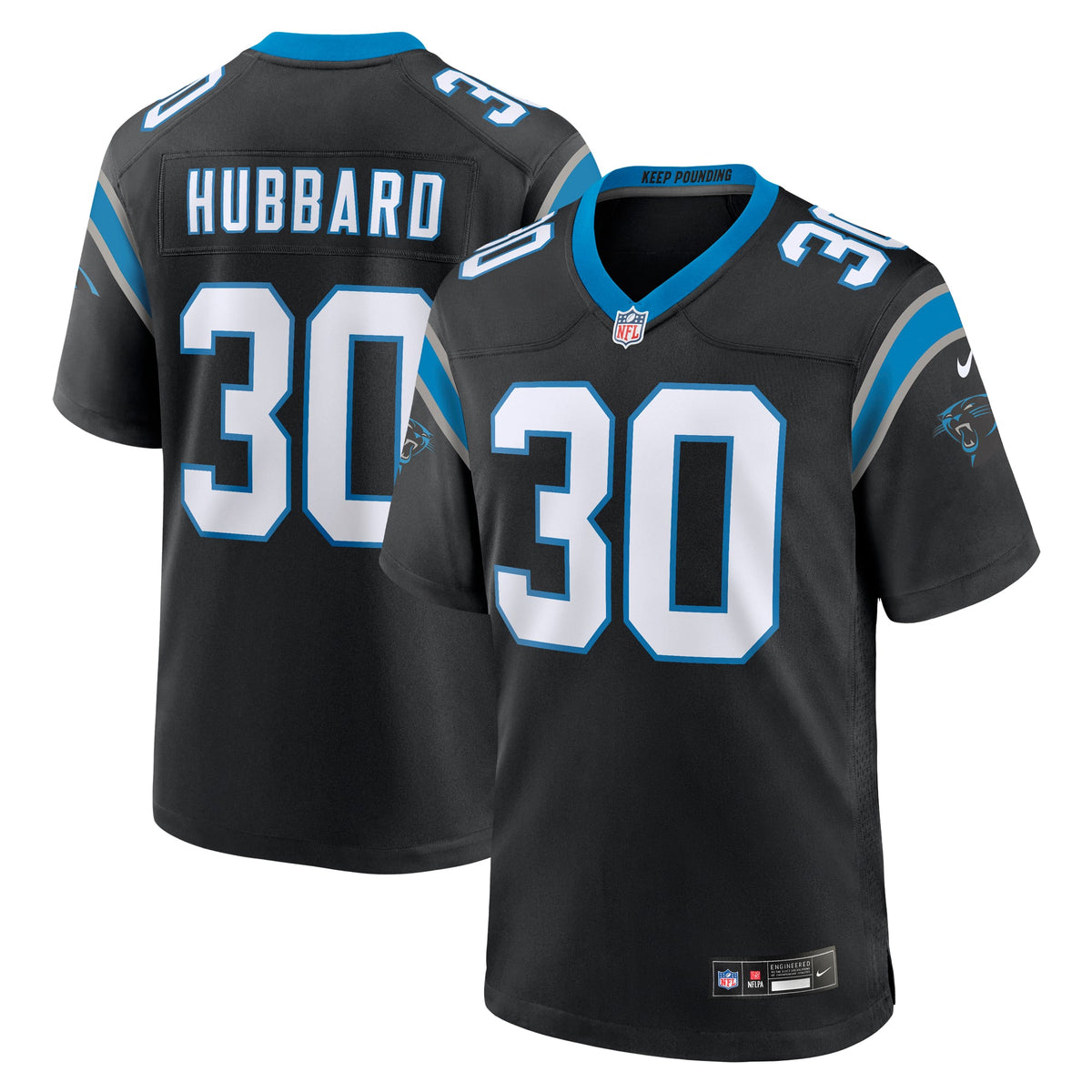 Carolina Panthers Chuba Hubbard Nike Black Team Game Jersey