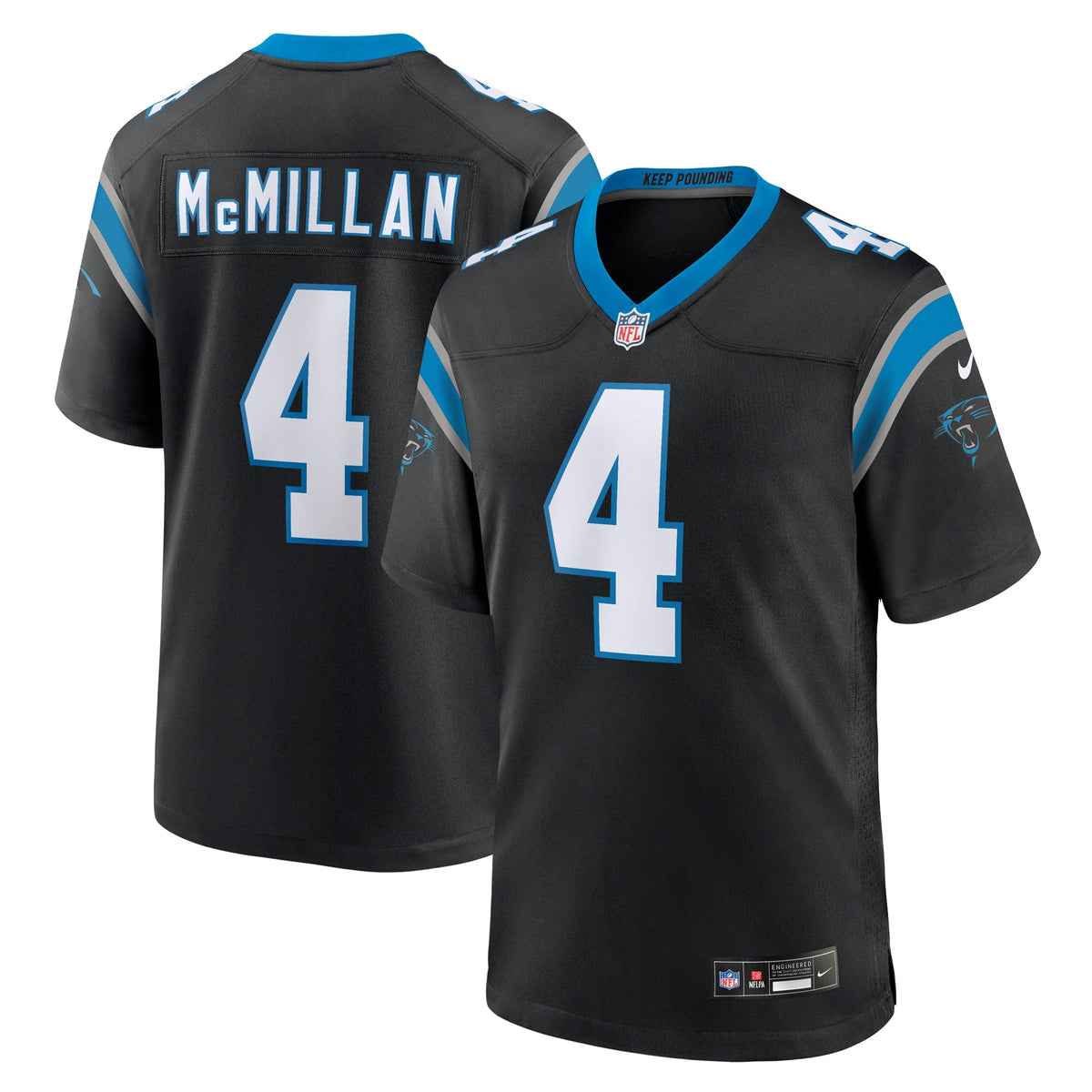 Carolina Panthers Tetairoa McMillan Nike Black Team Game Jersey