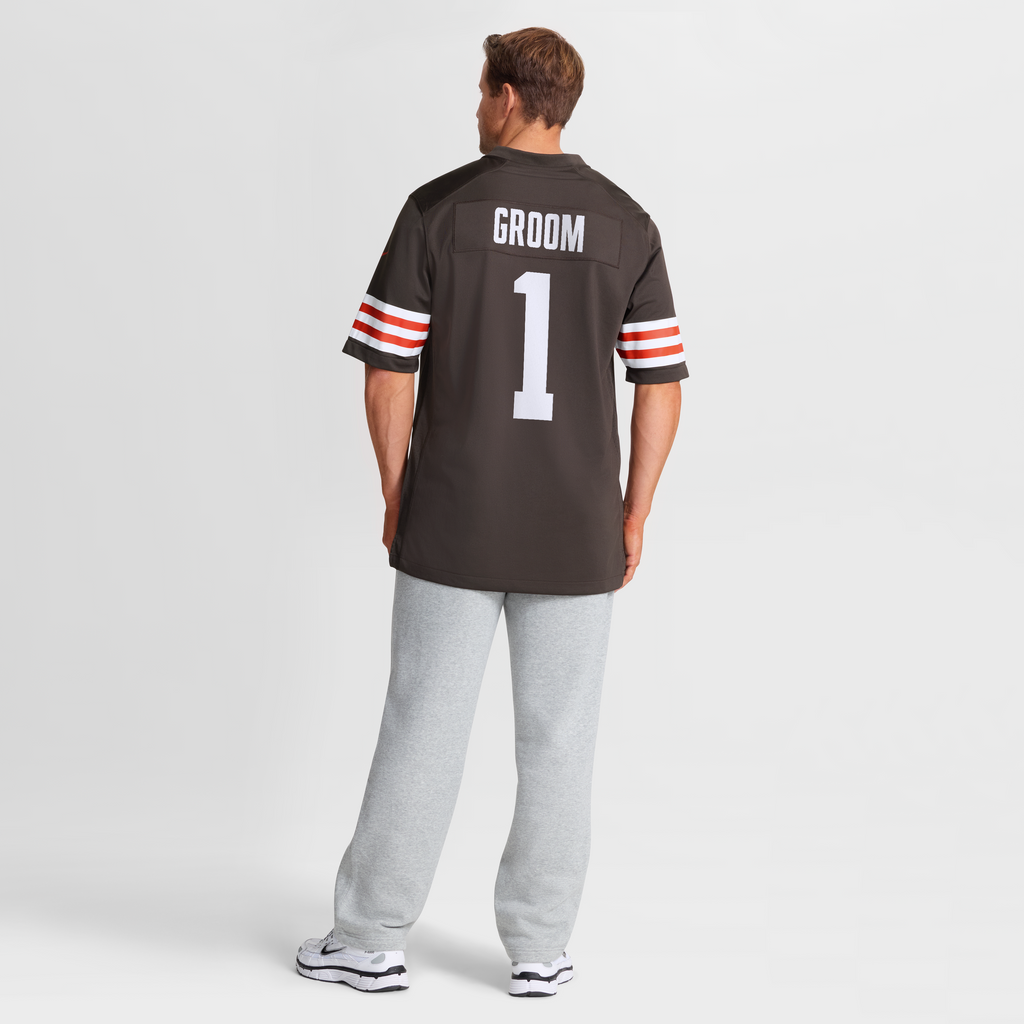 Cleveland Browns Number 1 Groom Nike Brown Game Jersey