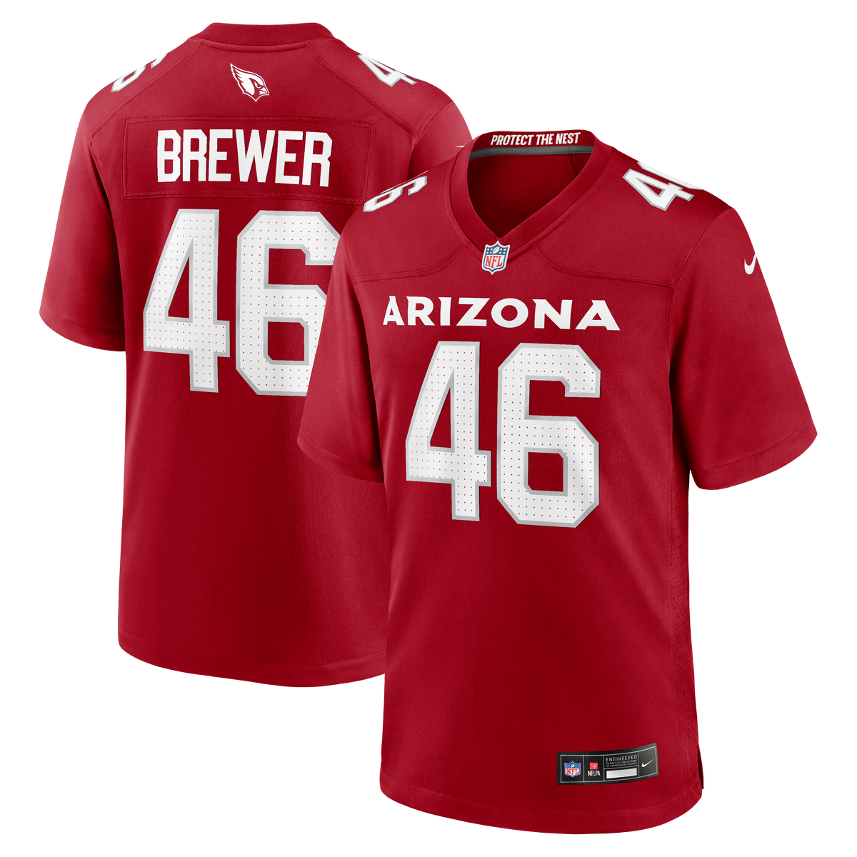 Arizona Cardinals Aaron Brewer Nike Cardinal Team Game Jersey