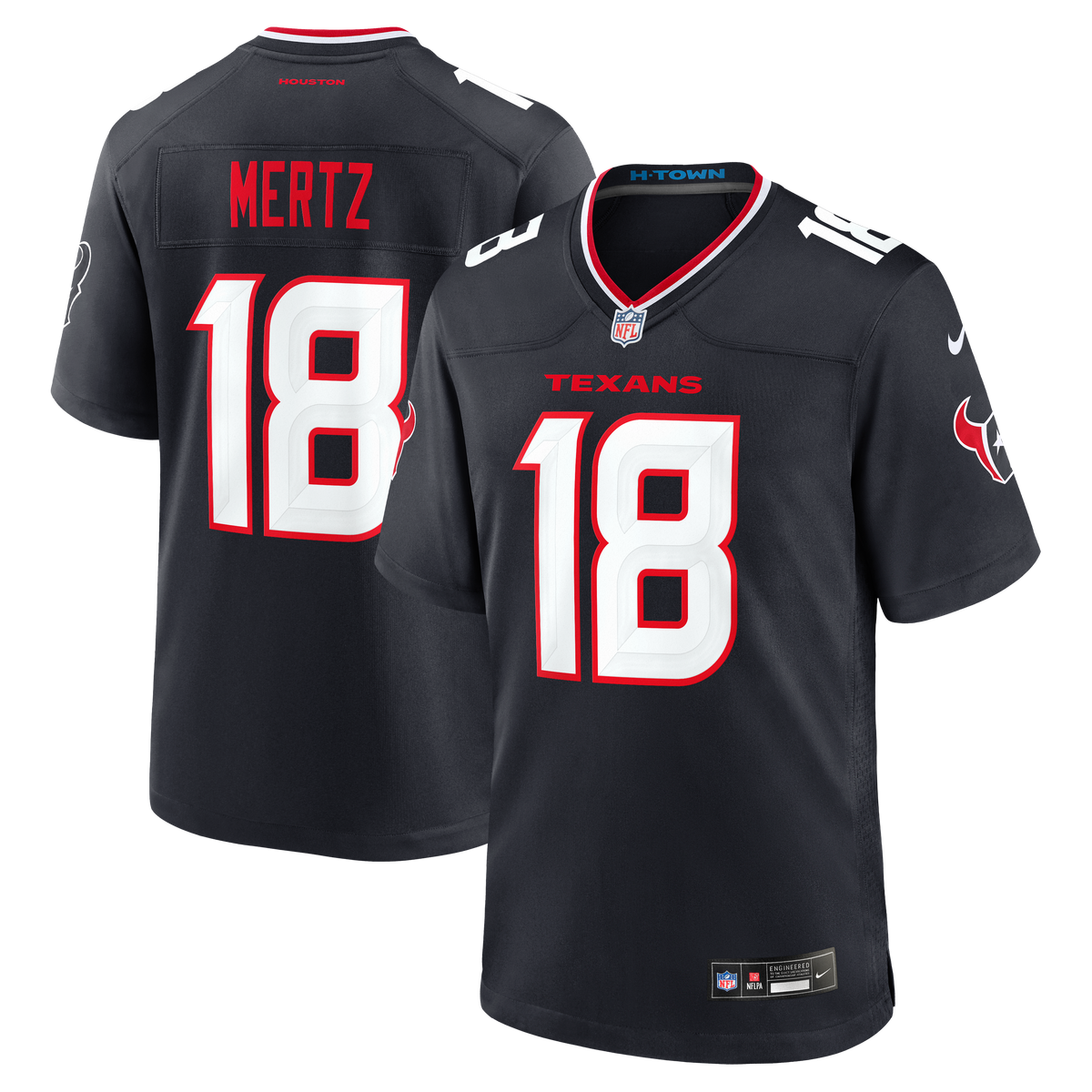 Houston Texans Graham Mertz Nike Navy Team Game Jersey