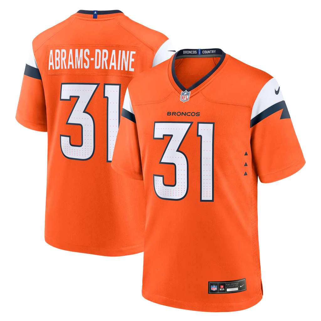 Denver Broncos Kris Abrams-Draine Nike Orange Team Game Jersey