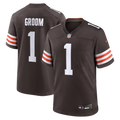 Cleveland Browns Number 1 Groom Nike Brown Game Jersey