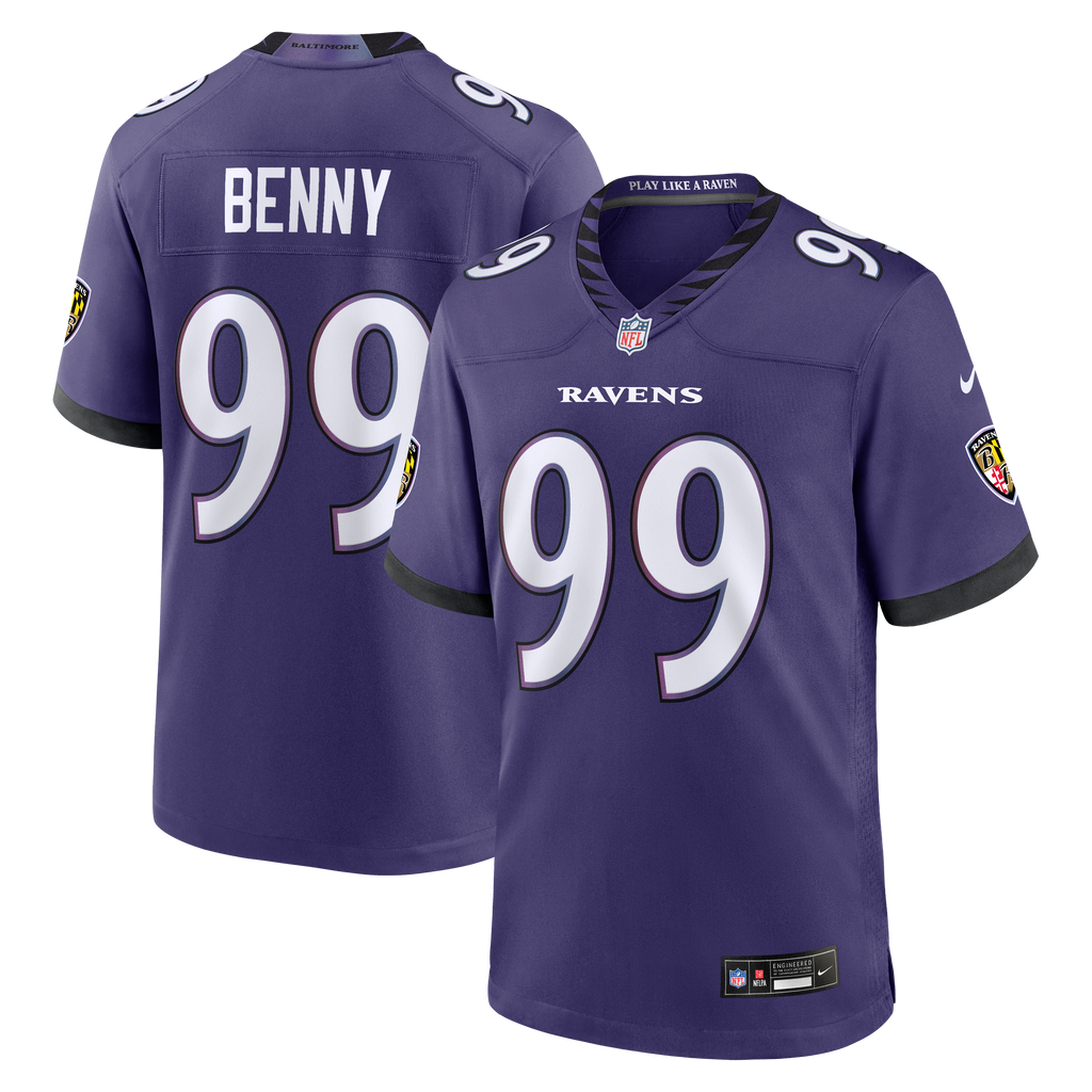 Baltimore Ravens Rayshaun Benny Nike Purple Team Game Jersey